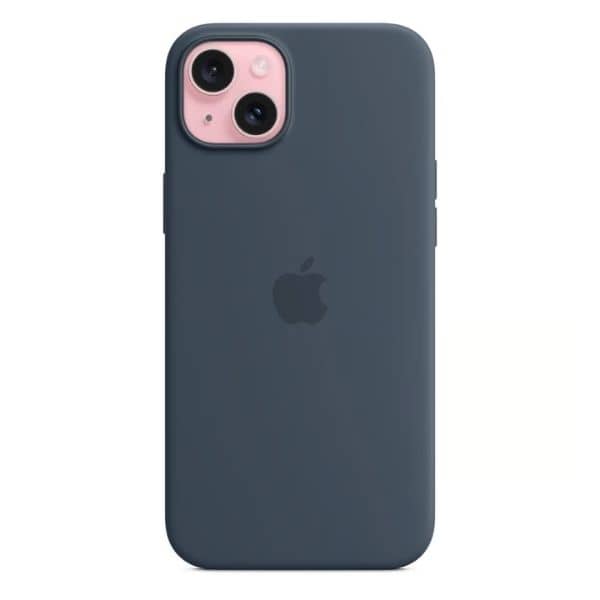 iPhone 15 Plus Silicone Case with Mag Safe | Color Storm Blue