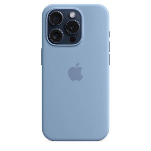 Apple iPhone 15 Pro Silicone Case with Mag Safe | Winter Blue