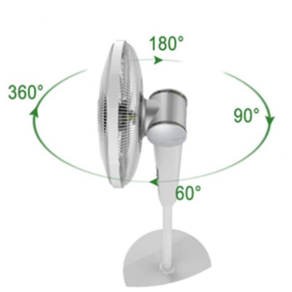 Crownline 16’’ 360° Oscillation standing fan |SF-255| 1.2.4.8 hours timing| Power- 65W| Frequency- 50/60Hz