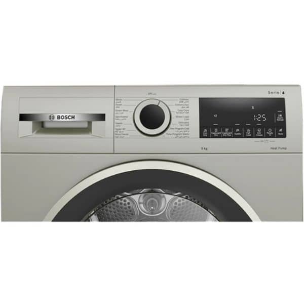 Bosch Series 4 Heat Pump Tumble Dryer 9 kg|Color Silver | Auto Dry| LCD| Push-button |WQG2410XGC