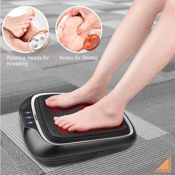 RENPHO Foot Massager with Heat | Shiatsu Heated Electric Foot Massager | Black | RF-FM062-BK