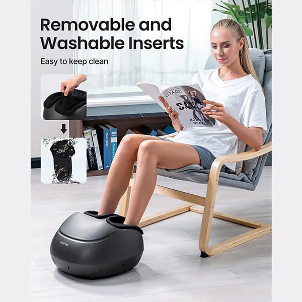 RENPHO Foot Massager Machine with Heat | Shiatsu Massager Deep Kneading Therapy | Black | RF-FM059-BK