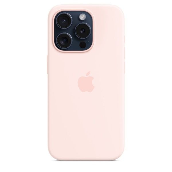 Apple iPhone 15 Pro Silicone Case with Mag Safe | Light Pink