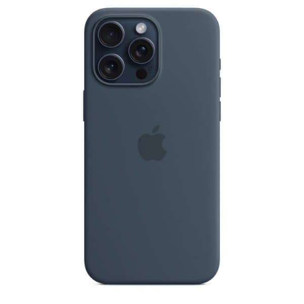 Apple iPhone 15 Pro Max Silicone Case with Mag Safe | Storm Blue