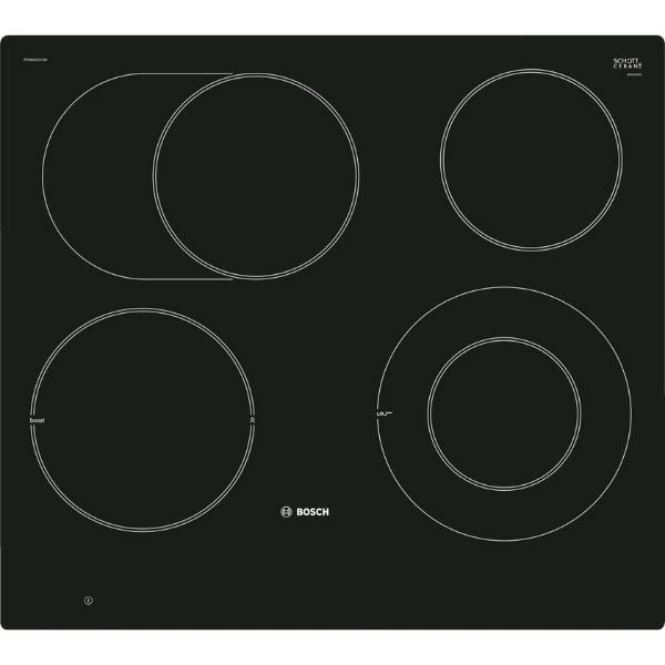 Bosch | Series 8 | Electric Hob 60 cm| Direct Select Premium touch control| Home Connect Features iService Remote| Color Black| PKN601DV1M