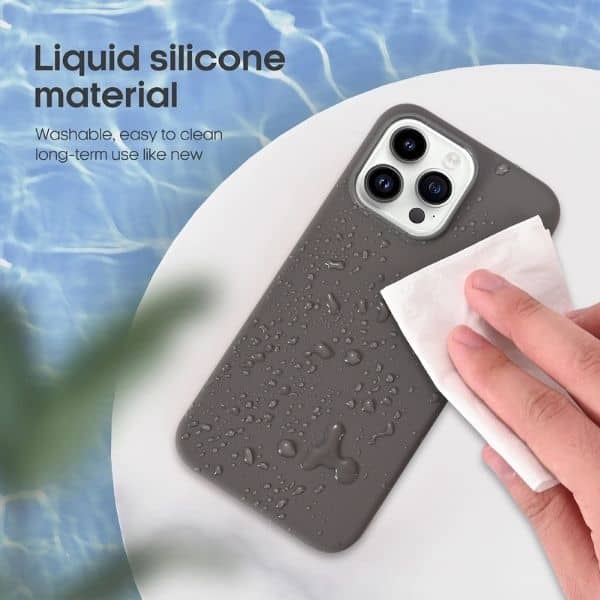 Protect iPhone 15 PRO  Silicon Mag safe Case Platinum|SMIP15PPLT