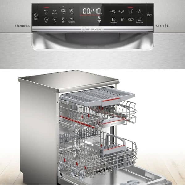 BOSCH 8 Program Series 6 free-standing dishwasher 60 cm silver inox