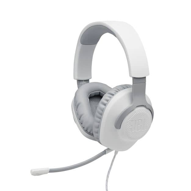 JBL Quantum 100 | White Color | Wired on Ears Headphone | Gaming Headset