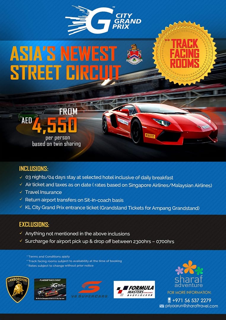 City Grand Prix Tour Package for 4550 AED by SharafTravel Entertainment Offers Shop Online at Dubai Offers 2