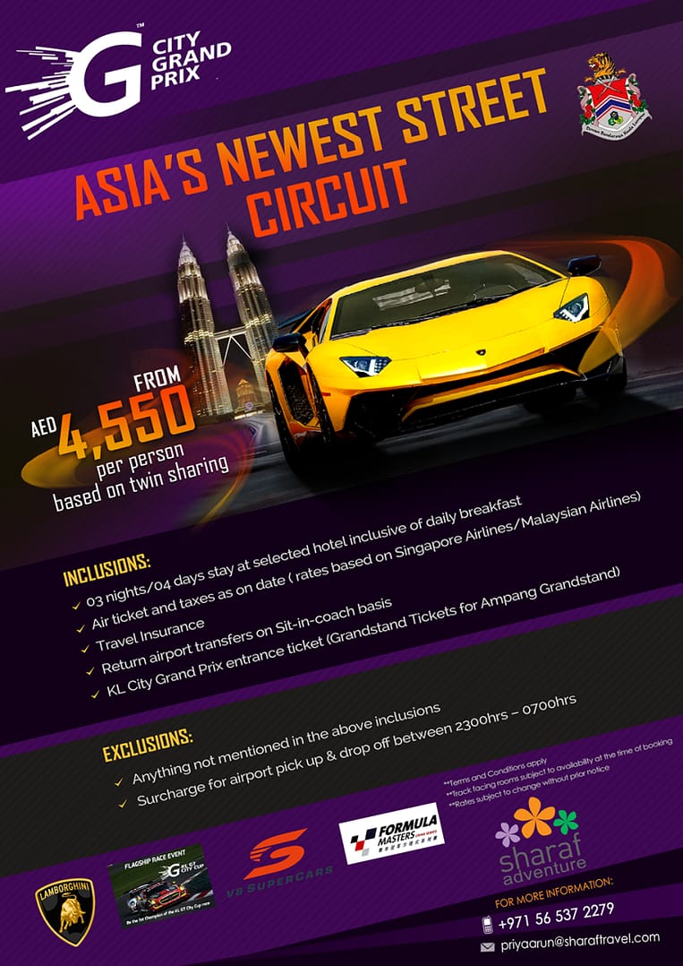 Malaysia Grand Prix for 4550 AED by SharafTravel Entertainment Offers Shop Online at Dubai Offers 2