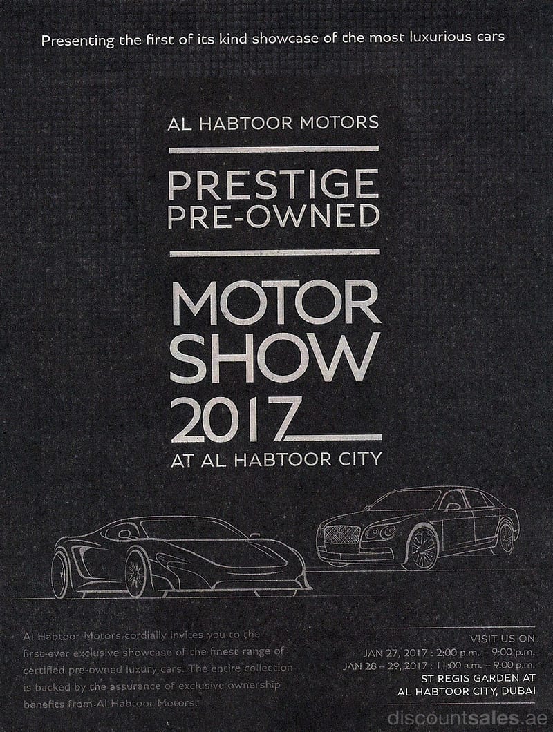 AL HABTOOR Pre-Owned Cars Motor Show 2017 New Cars/SUVs Shop Online at Dubai Offers 2