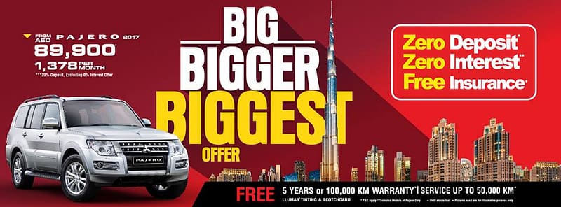 Mitsubishi Big Bigger Biggest Offer Mitsubishi Shop Online at Dubai Offers 2