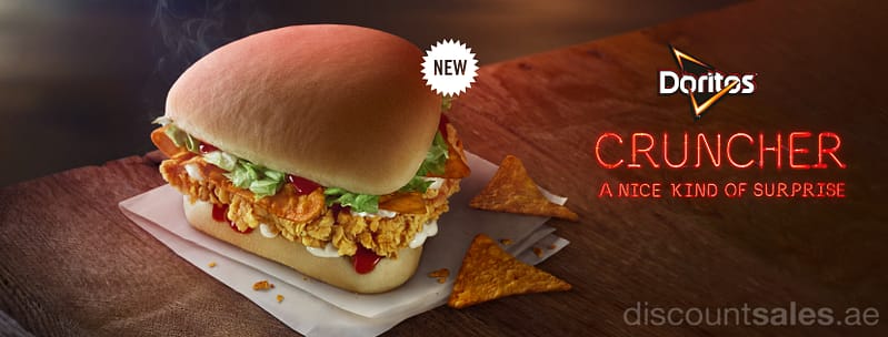 Try the New Doritos Crunchers only @ KFC Fast Foods & Coffee Shops Shop Online at Dubai Offers 2