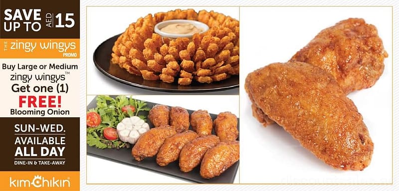 FREE Blooming Onion with any Large or Medium zingy wingys Fast Foods & Coffee Shops Shop Online at Dubai Offers 2