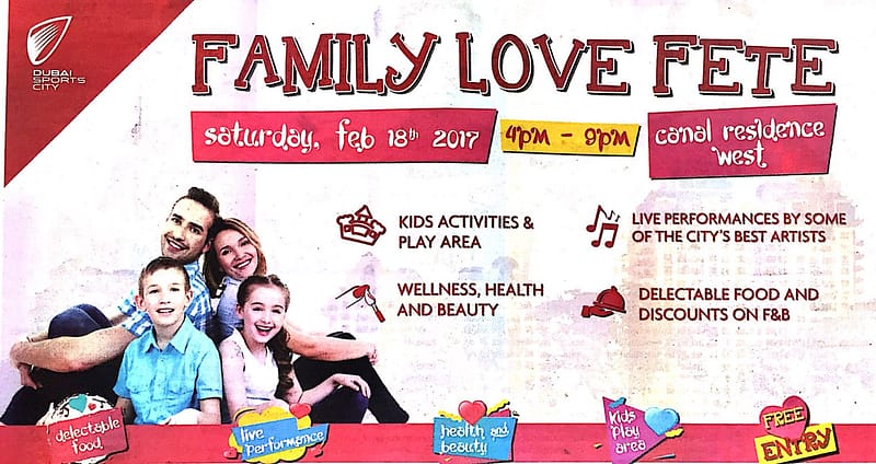 Dubai Sports City Family Love Fete Event Event & Shows Tickets Shop Online at Dubai Offers 2