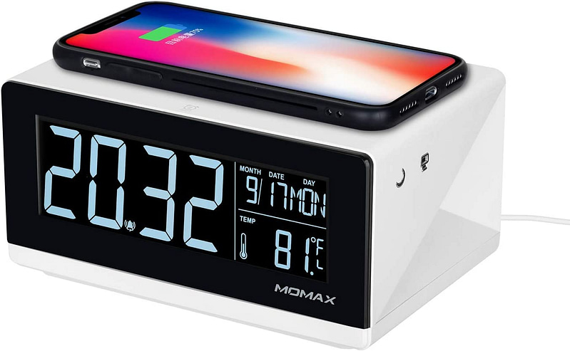 Momax Q.Clock 5 Digital Clock with Wireless Charger White Accessories Shop Online at Dubai Offers 2