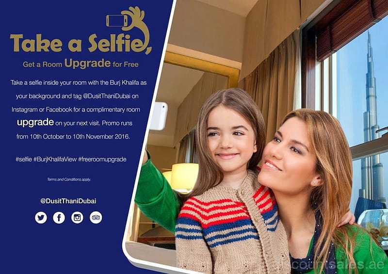 Dusit Thani Dubai Selfie Promo Hotel Stay Shop Online at Dubai Offers 2