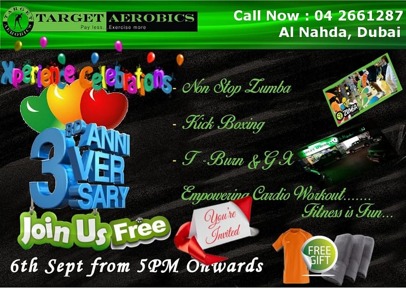 Target Aerobics Celebrating 3rd Anniversary Beauty Care Shop Online at Dubai Offers 2