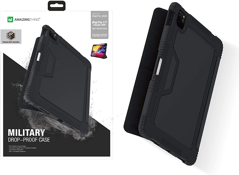 AT MIL DROP-PROOF FOLIO CASE FOR IPAD PRO 11inch2020 WITH PENCIL HOLDER BLACK Accessories Shop Online at Dubai Offers 2