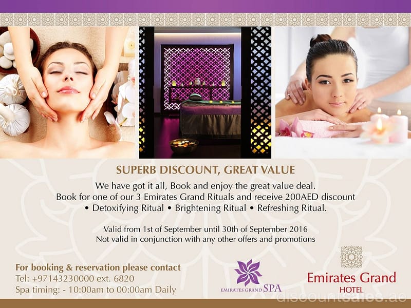 Emirates Grand Hotel Spa Deal Beauty Care Shop Online at Dubai Offers 2