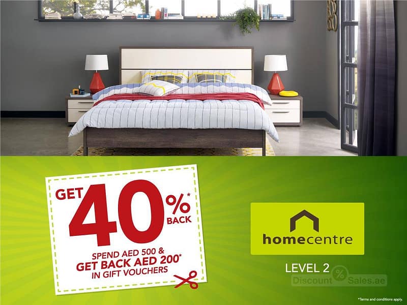 Home Centre 40% Back* Promotion @ Oasis Mall Furniture's & Decor Shop Online at Dubai Offers 2