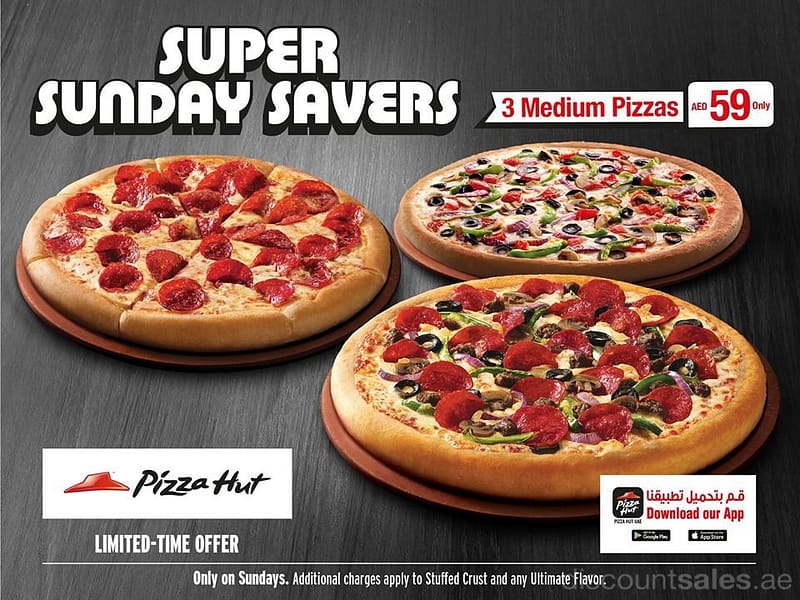 Pizza Hut Super Sunday Savers for AED 59 only Fast Foods & Coffee Shops Shop Online at Dubai Offers 2