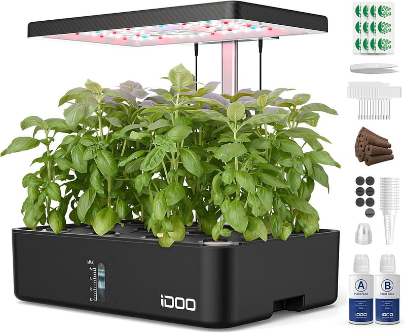 iDOO 12Pods Black Hydroponics Growing System Indoor Herb Garden Built-in Fan Appliances Shop Online at Dubai Offers 2