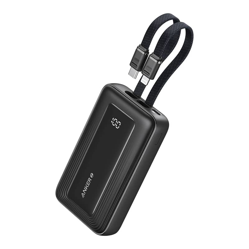 Anker Power Bank (20K,30W, Built-In USB-C+Lightning Cable) Black Accessories Shop Online at Dubai Offers 2