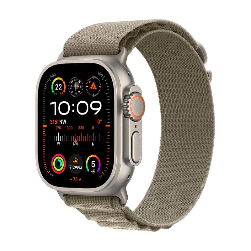 Apple Watch Ultra 2 GPS + Cellular, 49mm Titanium Case with Olive Alpine Loop – Medium Apple Watch Shop Online at Dubai Offers 2