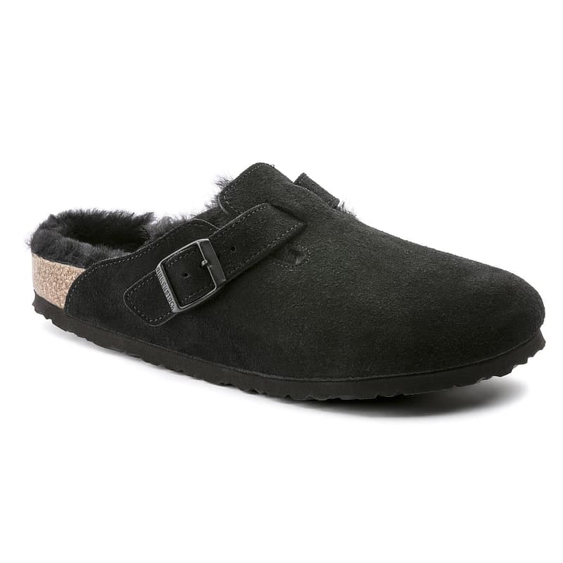 Boston Shearling Suede Leather/Fur Black Unisex Shoes Shop Online at Dubai Offers 2