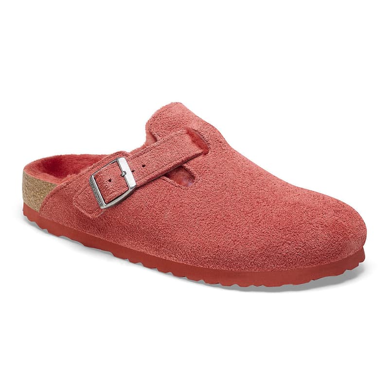 Boston Shearling Suede Leather/Fur Sienna Red Unisex Shoes Shop Online at Dubai Offers 2