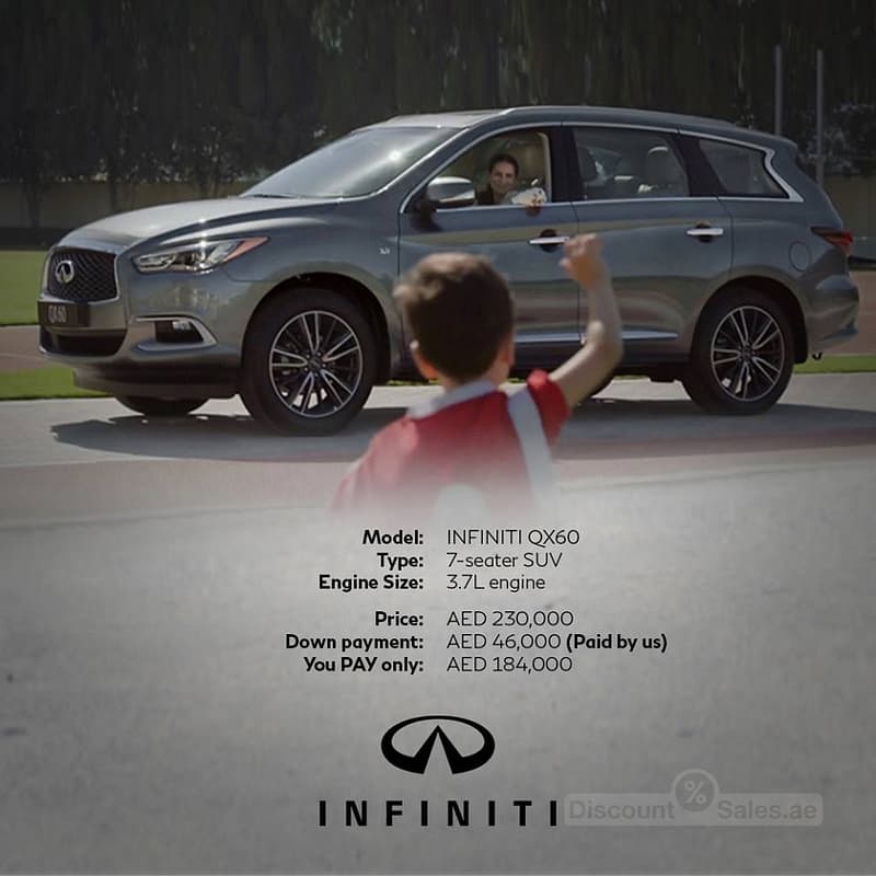 INFINITI QX60 available for AED 184,000 only with 20% down payment Infiniti Shop Online at Dubai Offers 2