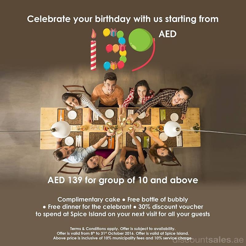 Spice Island Amazing Birthday Package Food, Grocery & Dining Shop Online at Dubai Offers 2