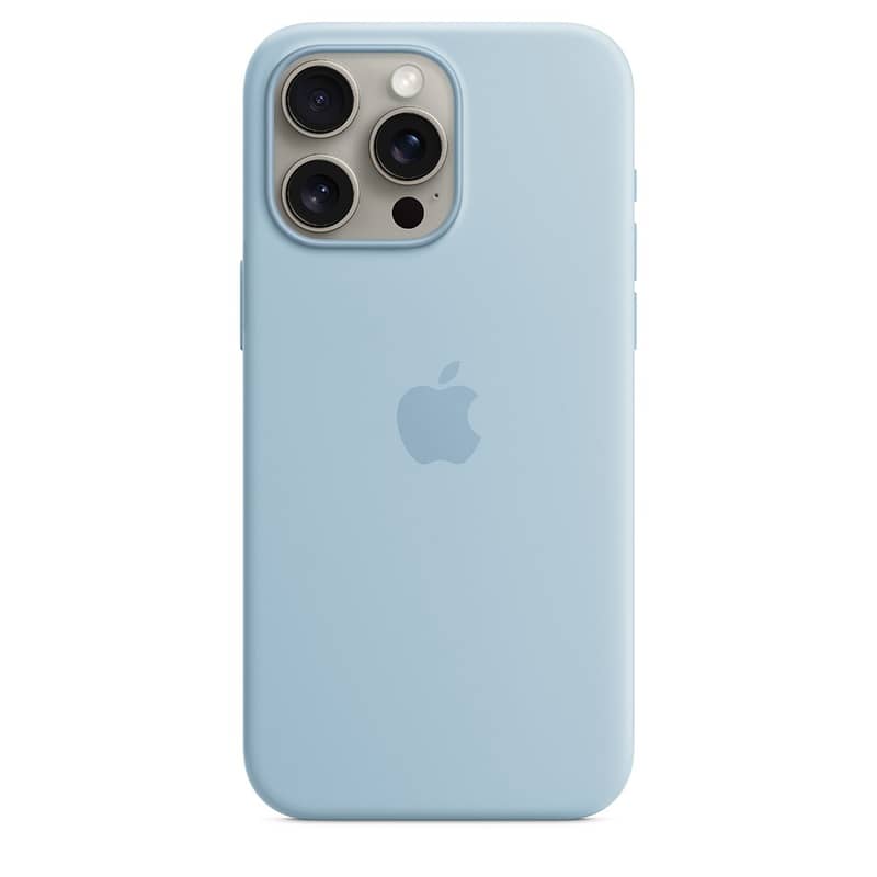 iPhone 15 Pro Max Silicone Case with MagSafe – Light Blue Accessories Shop Online at Dubai Offers 2