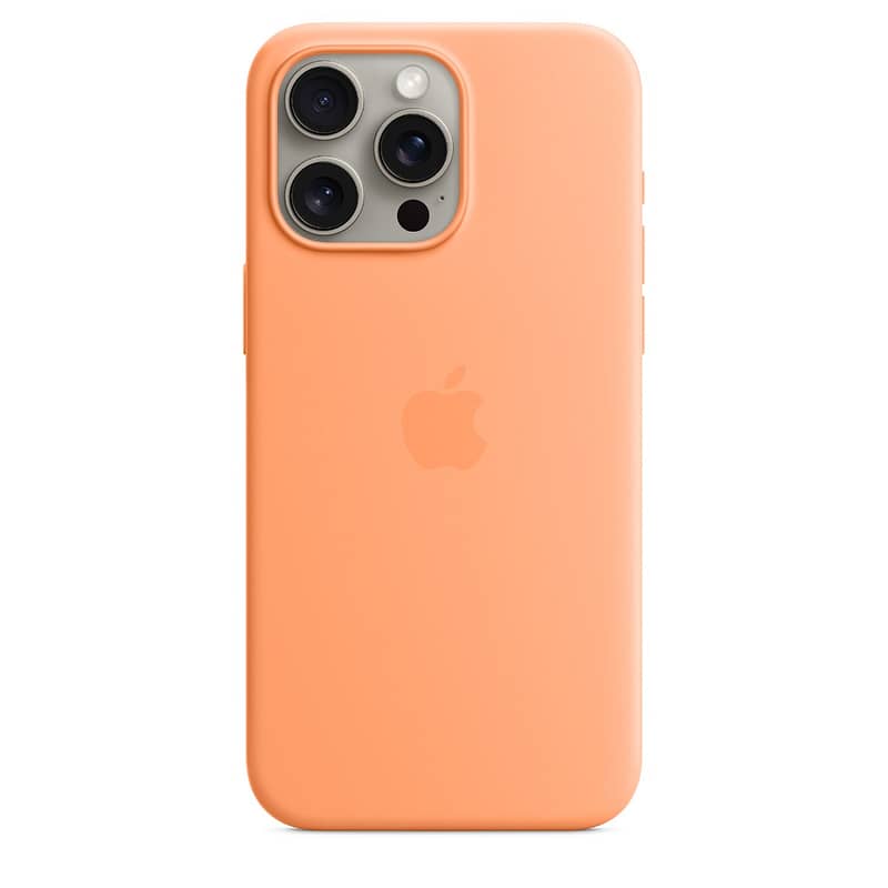 iPhone 15 Pro Max Silicone Case with MagSafe – Orange Sorbet Accessories Shop Online at Dubai Offers 2