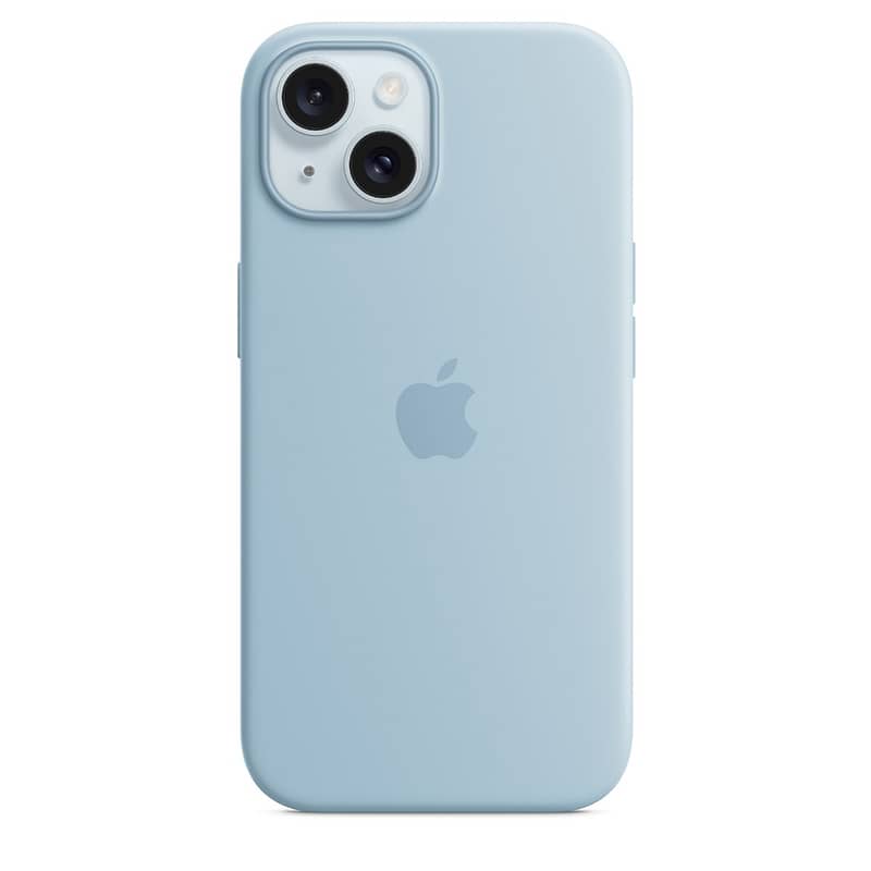 iPhone 15 Silicone Case with MagSafe – Light Blue Accessories Shop Online at Dubai Offers 2