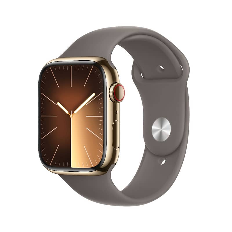 Apple Watch Series 9 GPS + Cellular 41mm Gold Stainless Steel Case with Clay Sport Band – M/L Apple Watch Shop Online at Dubai Offers 2