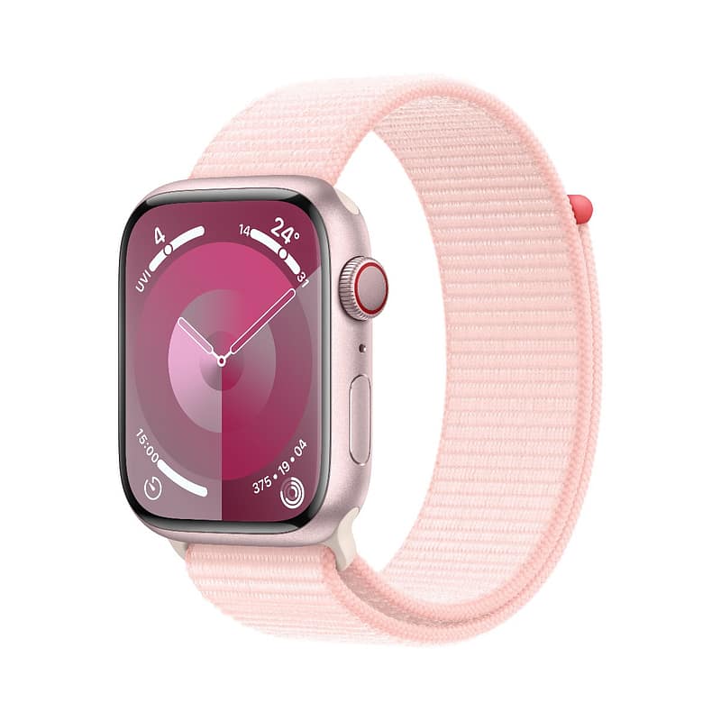 Apple Watch Series 9 GPS + Cellular 45mm Pink Aluminium Case with Light Pink Sport Loop Apple Watch Shop Online at Dubai Offers 2