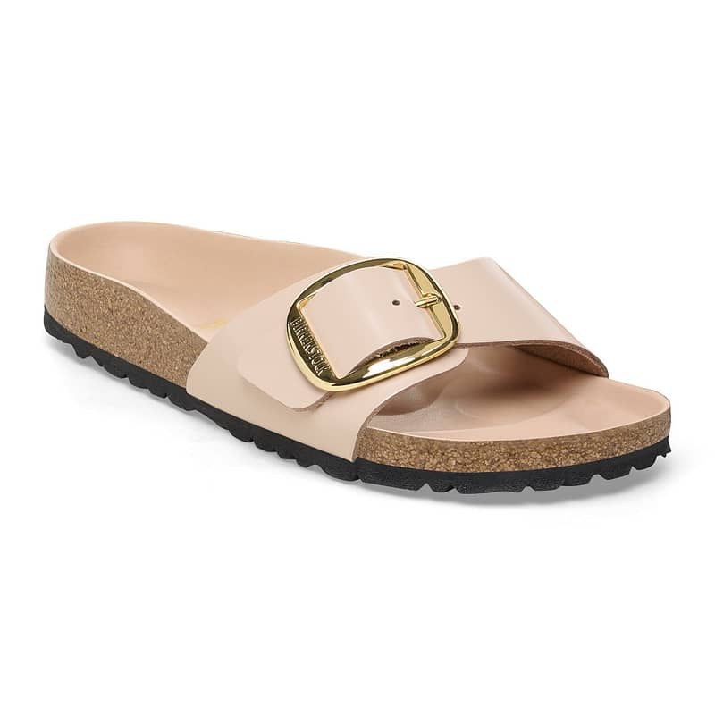 Madrid Big Buckle Natural Leather Patent High-Shine New Beige Female Female Shop Online at Dubai Offers 2