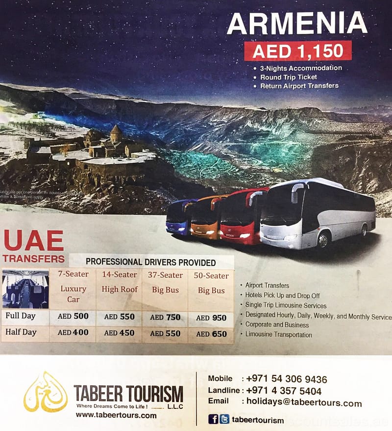 Tabeer Tourism offers Armenia Package from AED 1150 Flight Tickets Shop Online at Dubai Offers 2