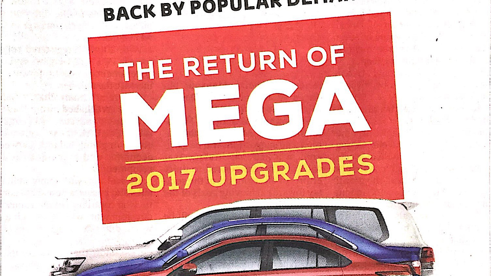 Mega 2017 Upgrades